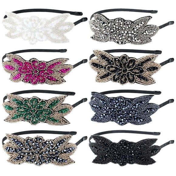 Multi Color Beaded Flower Headbands Elastic Hair Hoops Women Girls Accessories main image 7